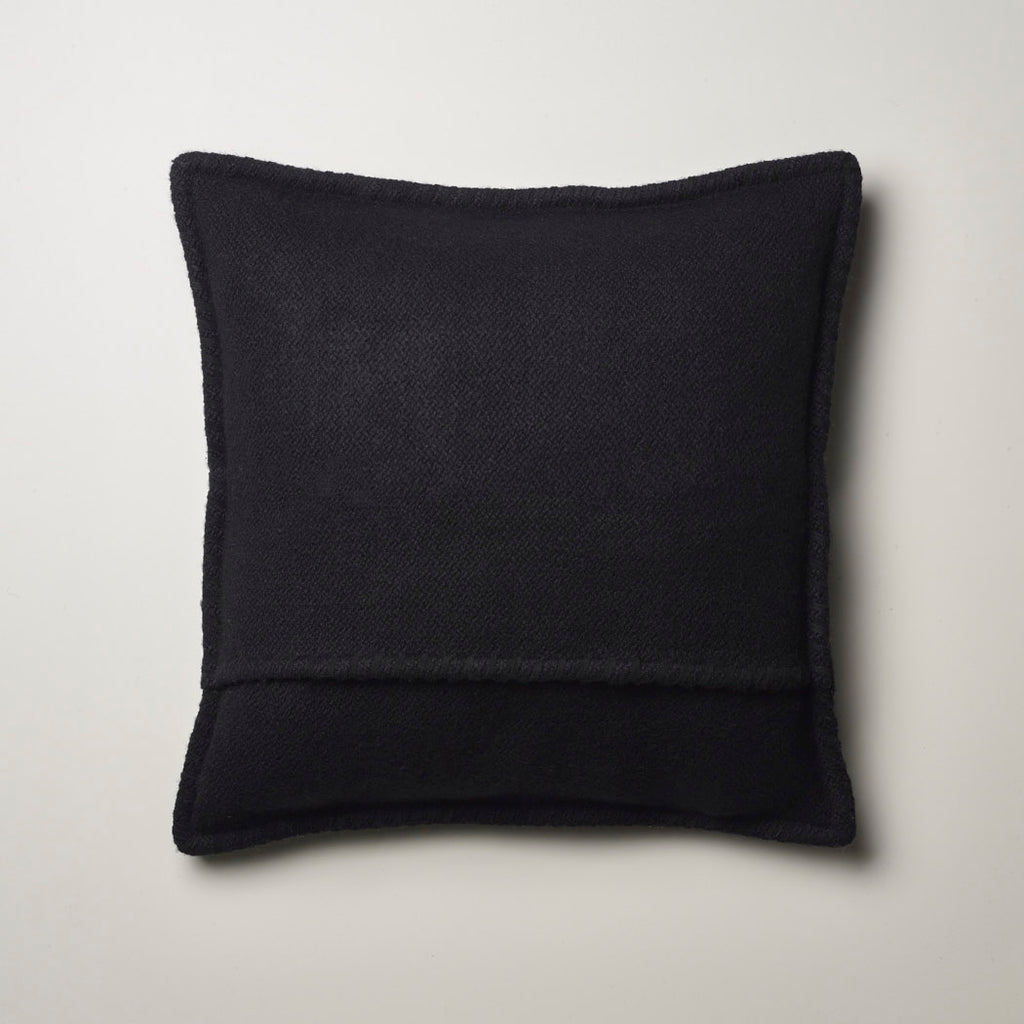CASHMERE PILLOW WITH SUEDE DETAIL · BLACK