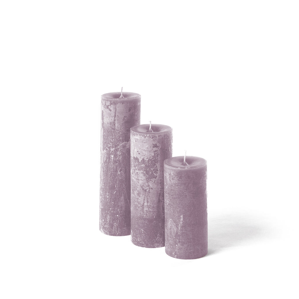 Luxury rustic candle in lilac
