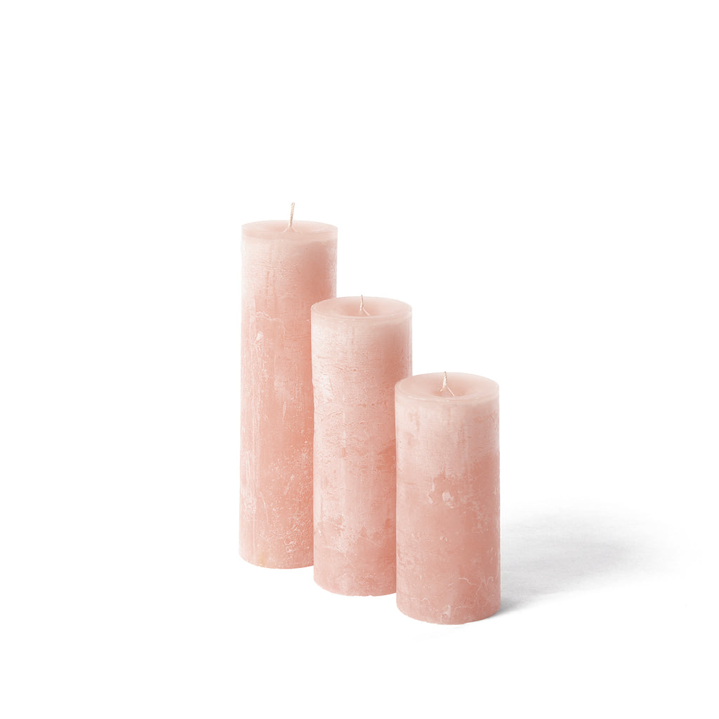 Luxury rustic candle in powder pink