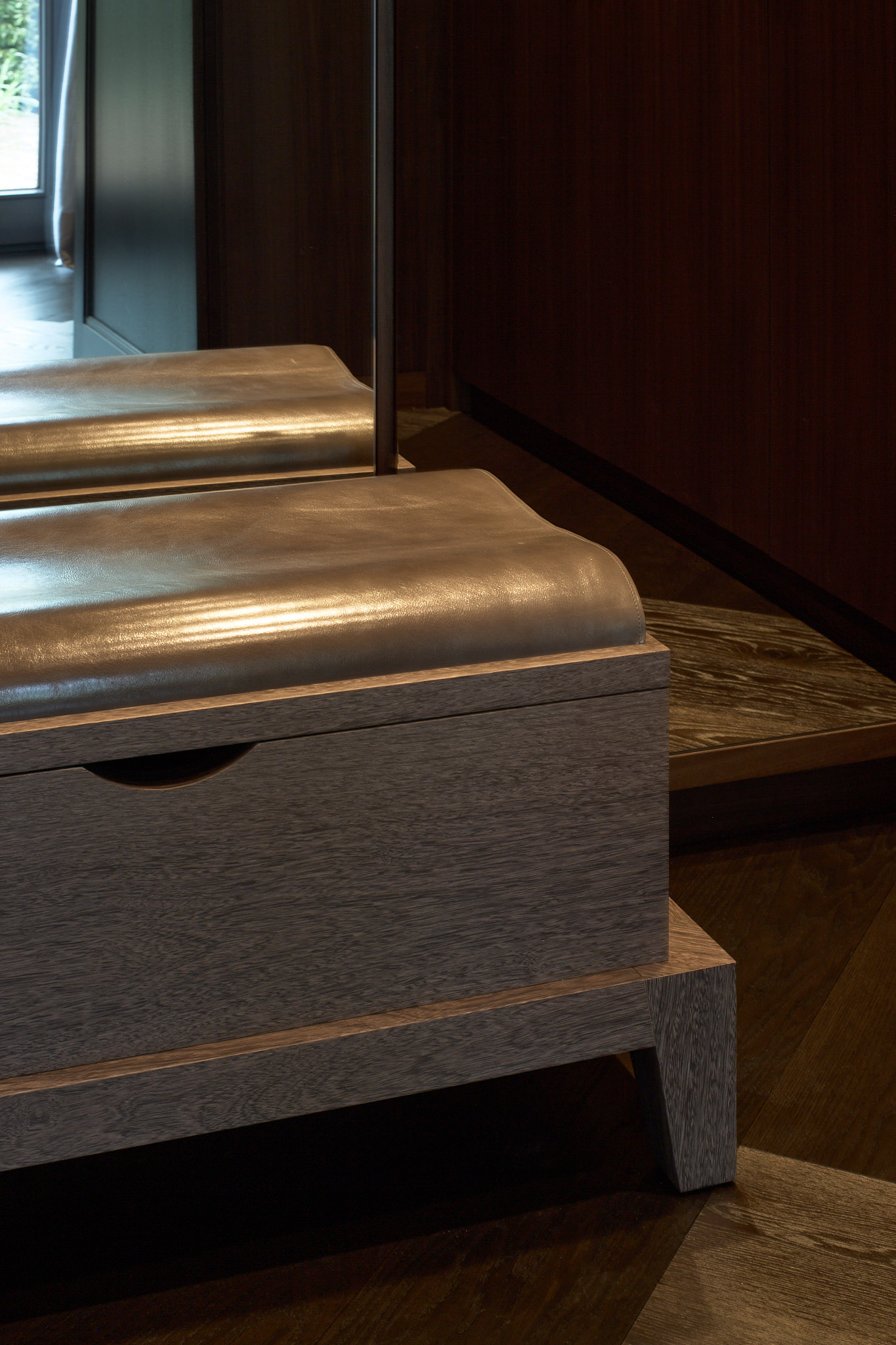 Villa P — Leather bench detail