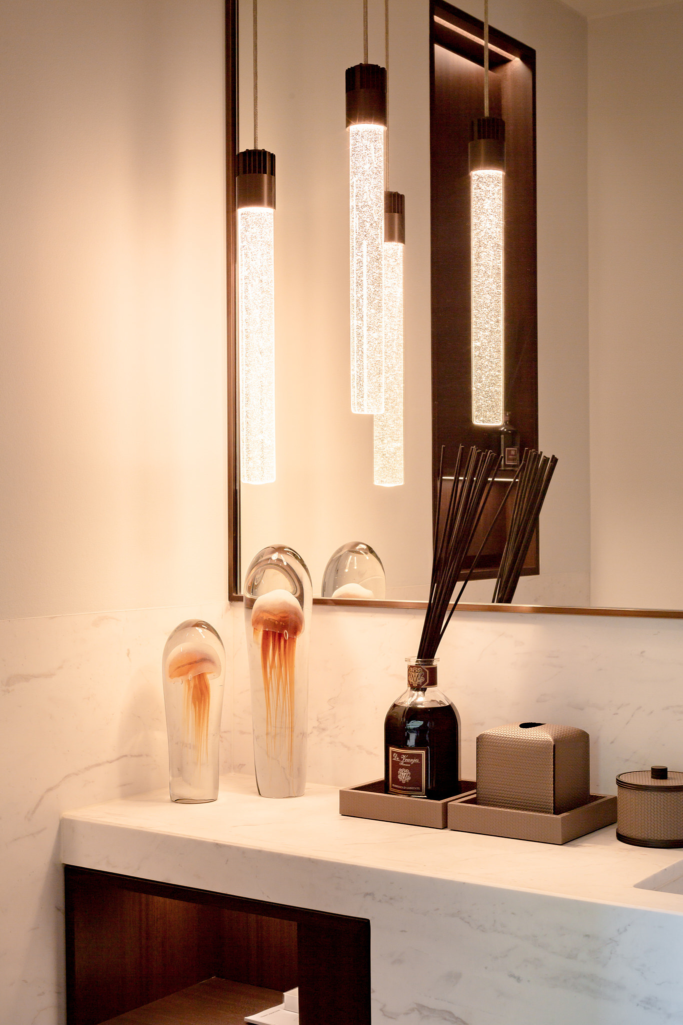 Villa P — Bathroom pendant lights
