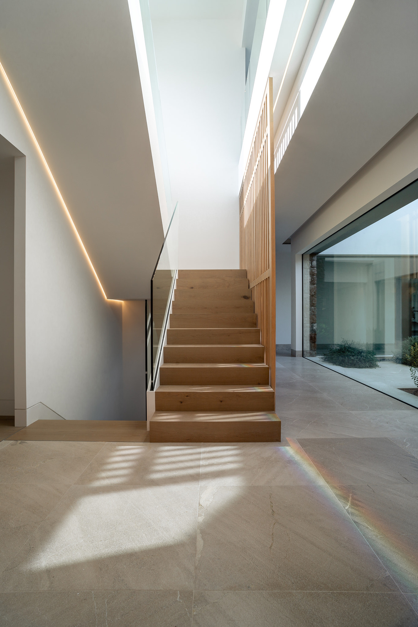 Seaside Villa CA — Oak staircase