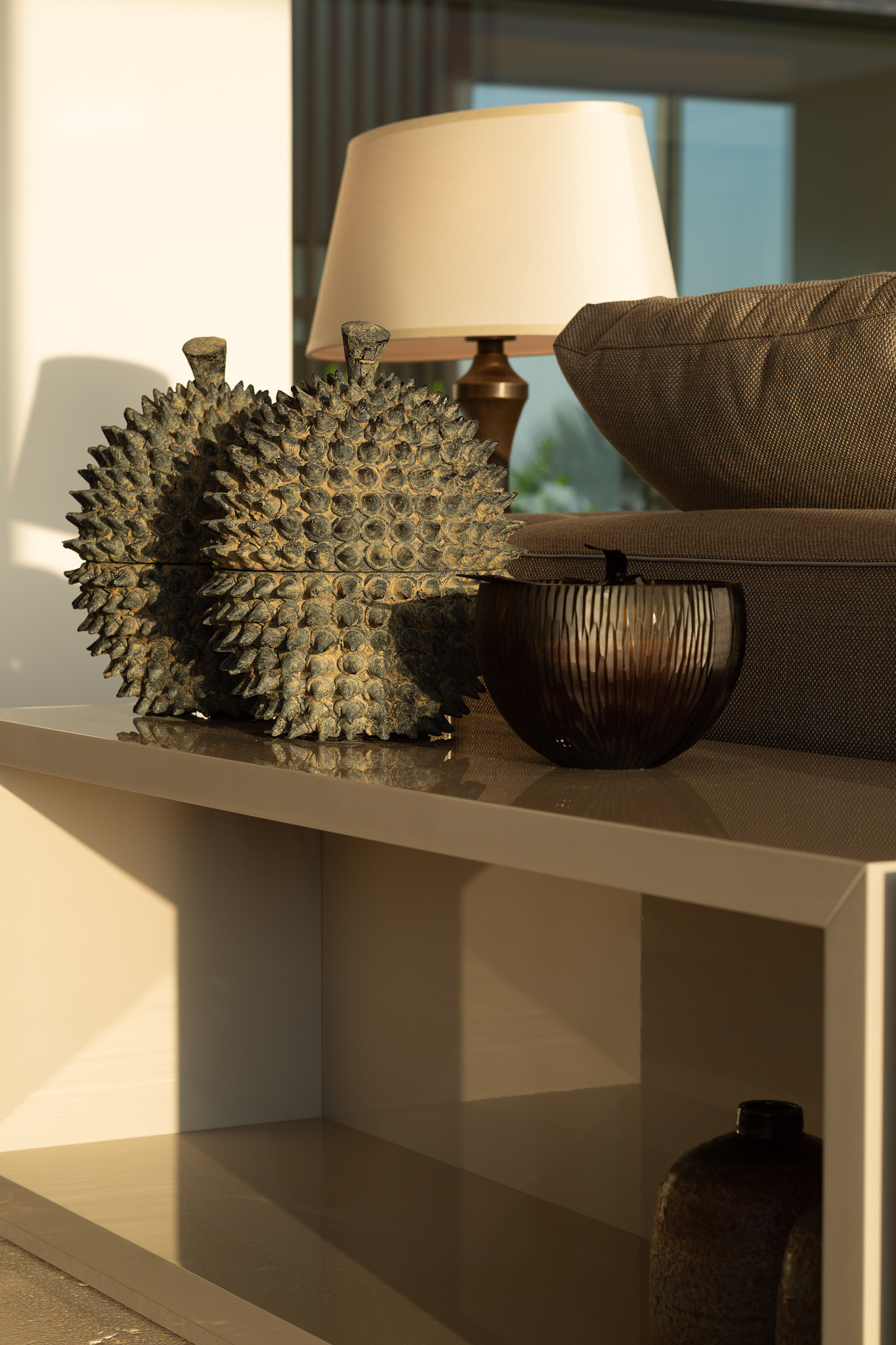 Seaside Villa CA — Sculptural decor shelf